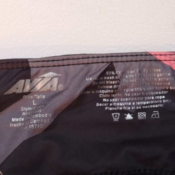 Avia Black Grey & Pink Ladies Size Large Elastic Waist Active Shorts - Picture 3 of 6